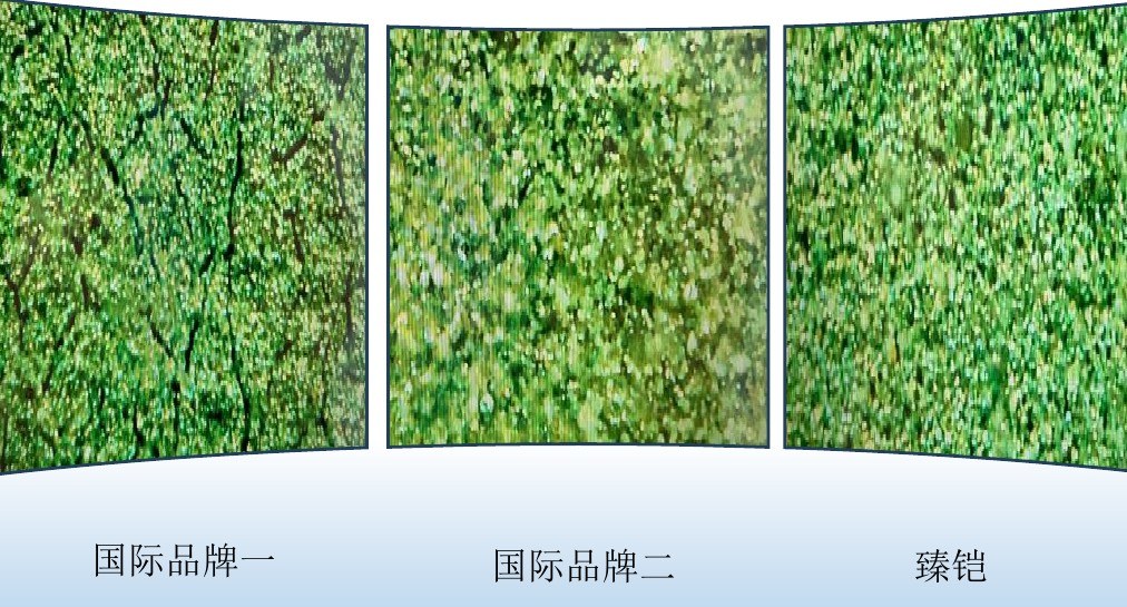国际品牌一、国际品牌二与臻铠防腐涂料 1600 倍电镜对比